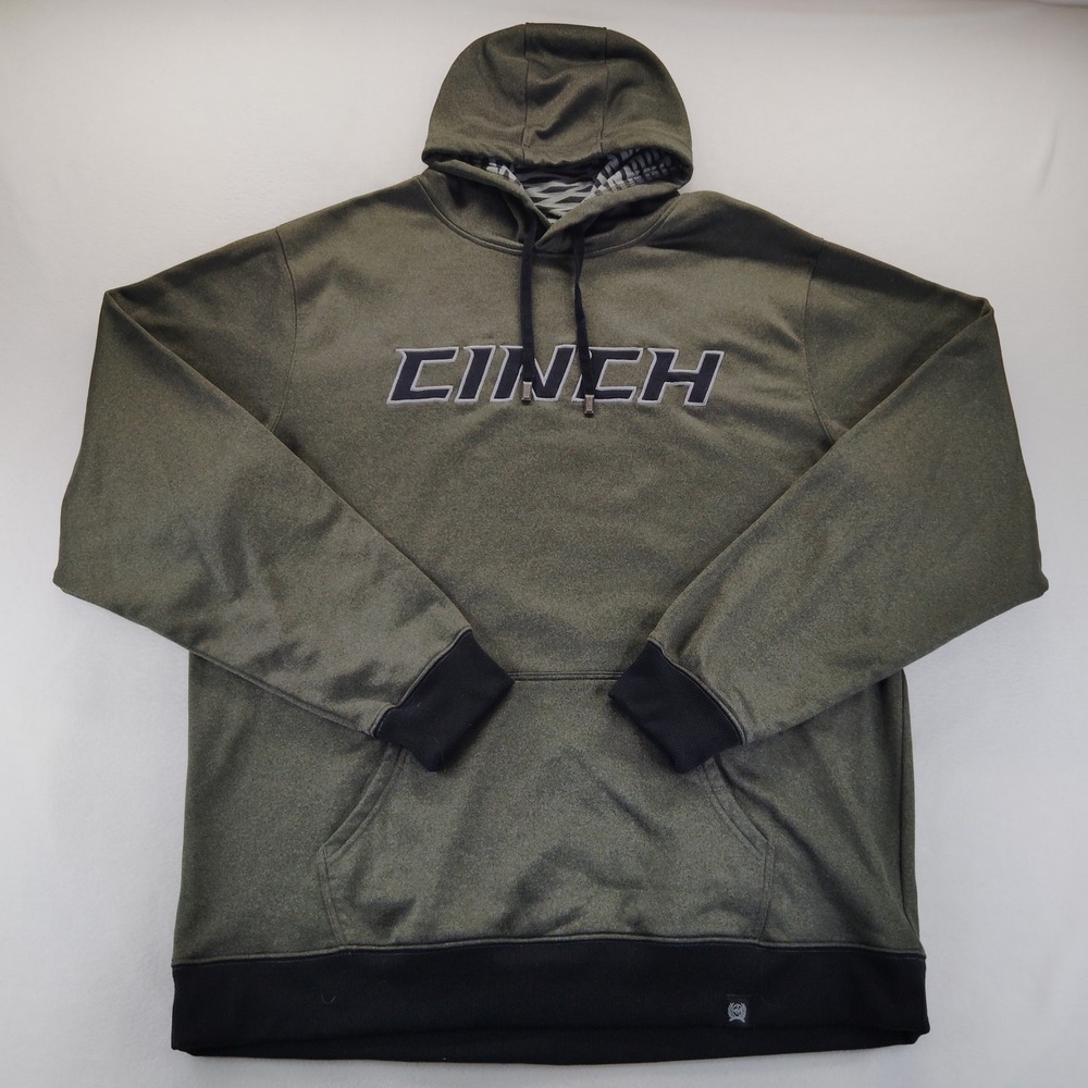 Cinch Hoodie Mens XXL Olive Green Excellent Performance Logo MWK1206004